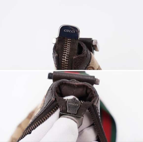 ❌️❌️SOLD❌️❌️BD41❤️ GUCCI Monogram Web Halfmoon Crossbody Bag - Picture 14 of 16